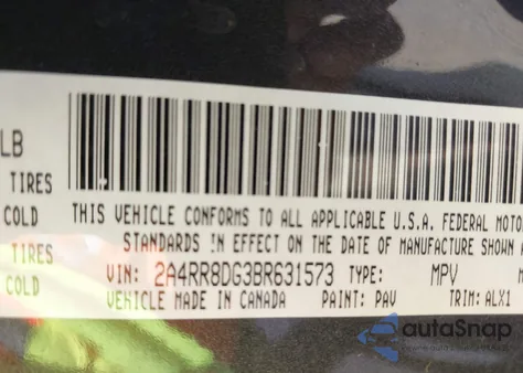 2011 Chrysler Town & Country Touring-L from USA, damaged, VIN 2A4RR8DG3BR631573